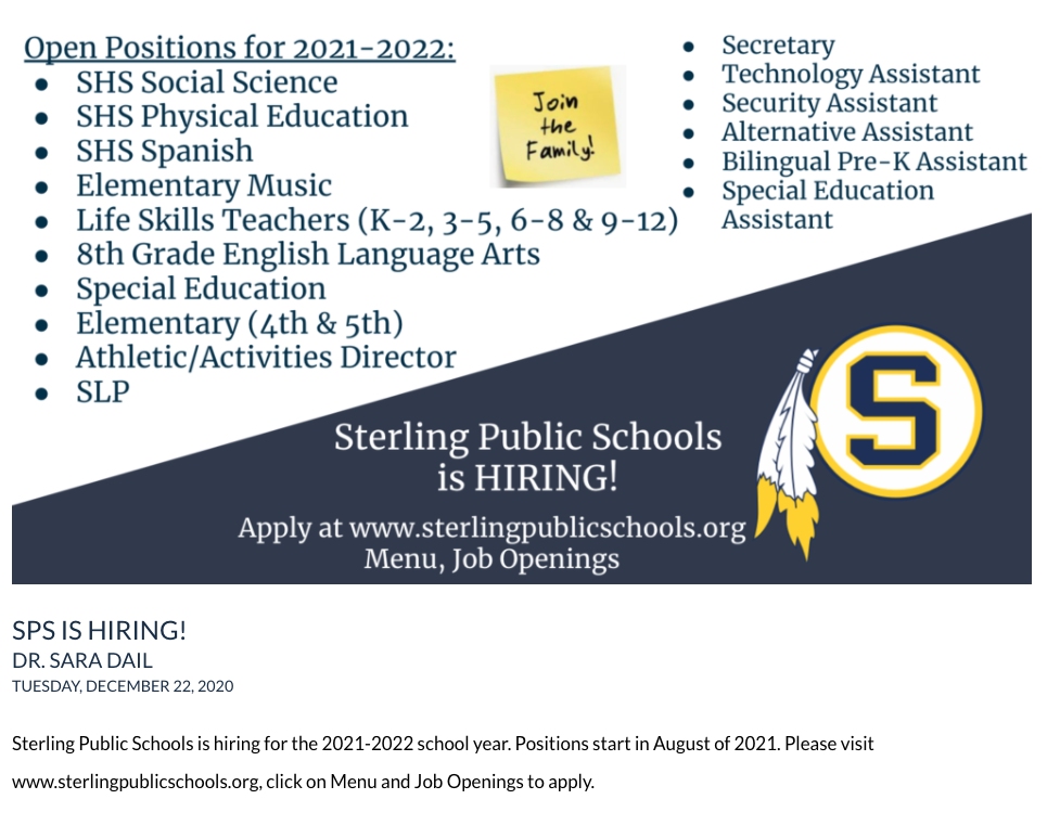 Sterling District Openings 